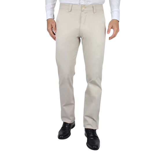 Pantalon De Vestir Con Bolsas Color Arena Regular Stretch Para Hombre