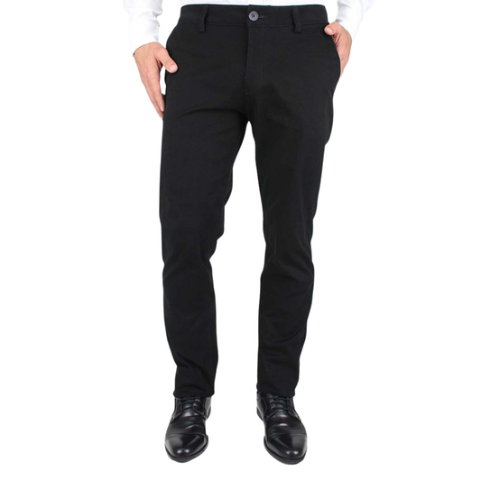 Pantalón Negro Corte Chino Slim Fit Algodón Para Hombre
