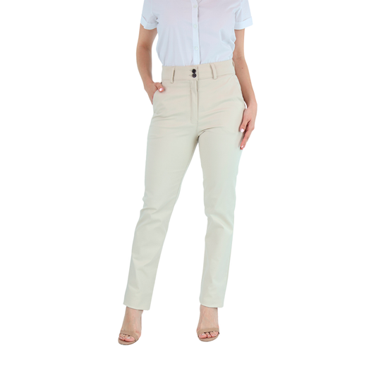 Pantalones De Vestir Color Arena Con Bolsas Para Mujer