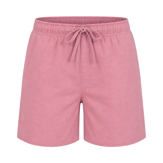 Short Palo de Rosa Hombre Cómodo con Cordón Ajustable y Cintura Elástica