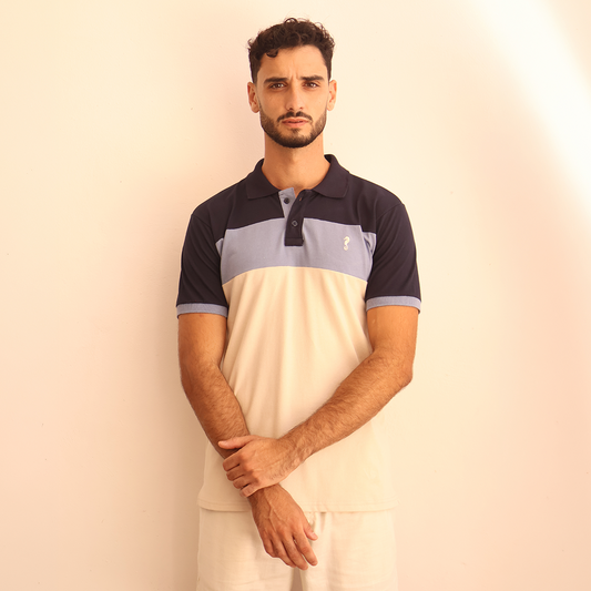 Playera Polo de Hombre con Bloques de Color