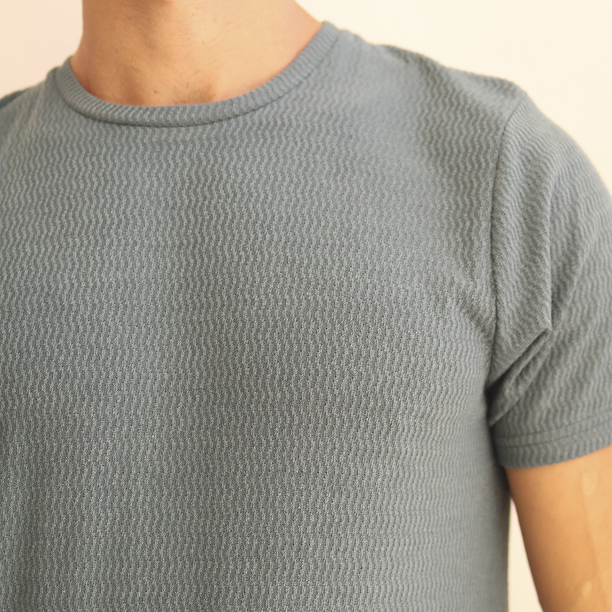 Camiseta de manga corta texturizada para hombre