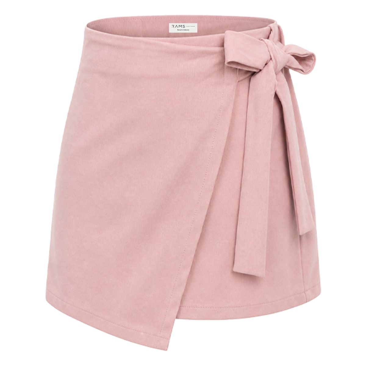 Falda Short Mujer con Moño Lateral Palo de Rosa Casual Fresca y Cómoda