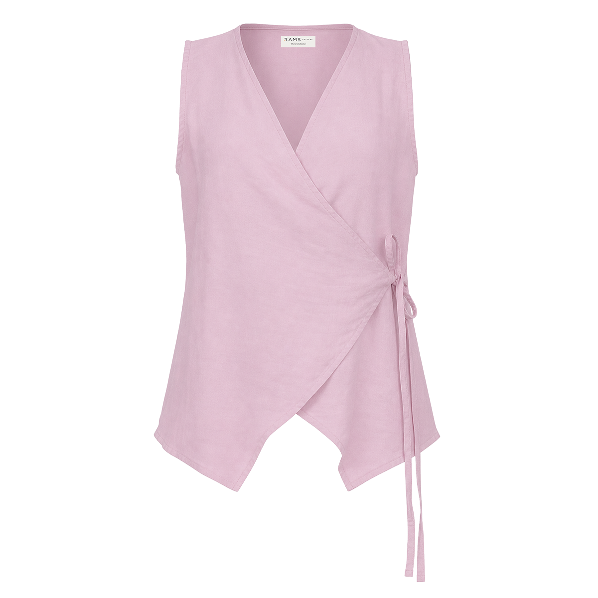 Blusa Rosa Mujer Escote Cruzado con Lazo Ajustable en Cintura