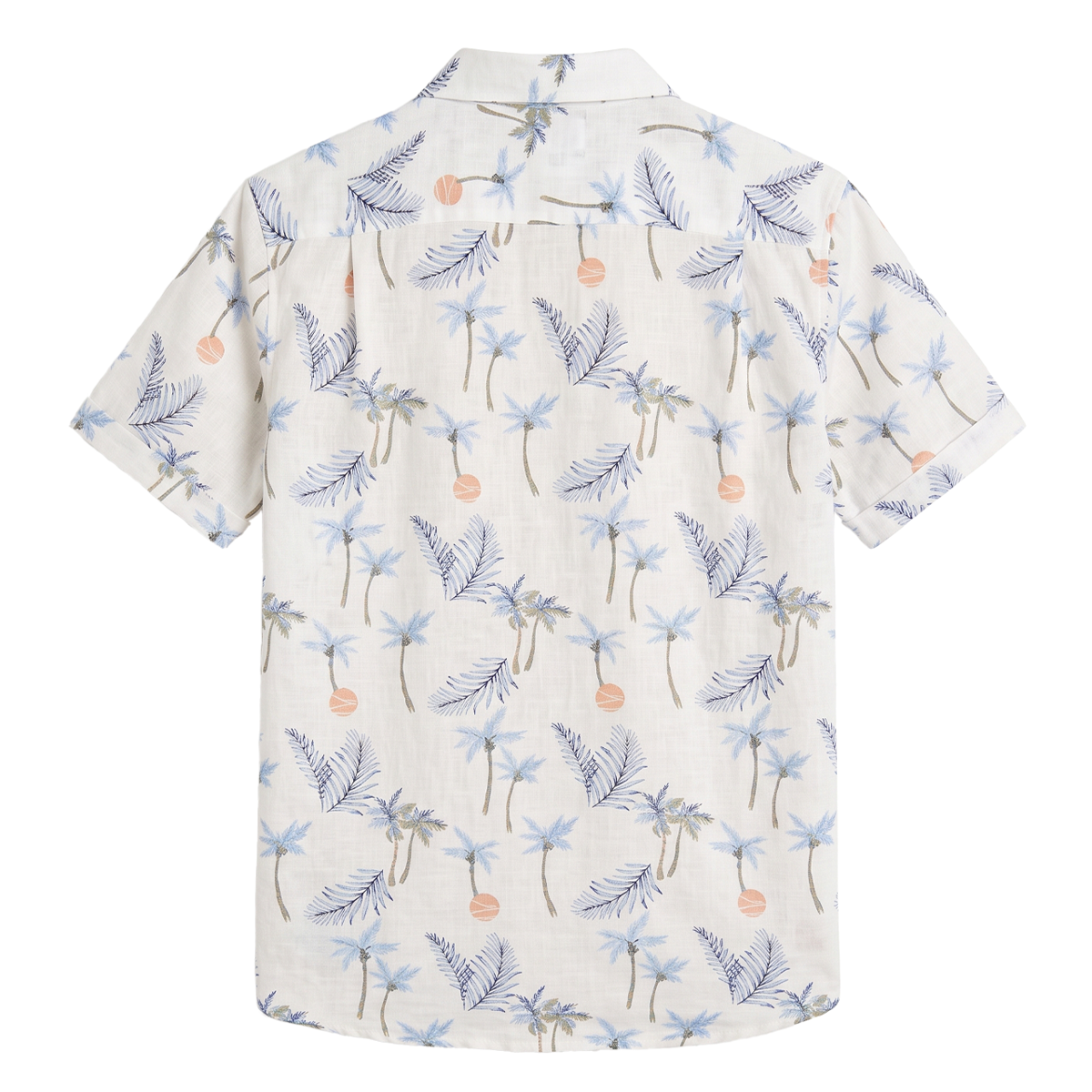 Camisa Hombre Manga Corta Estampado Tropical Moderna Cuello Resort