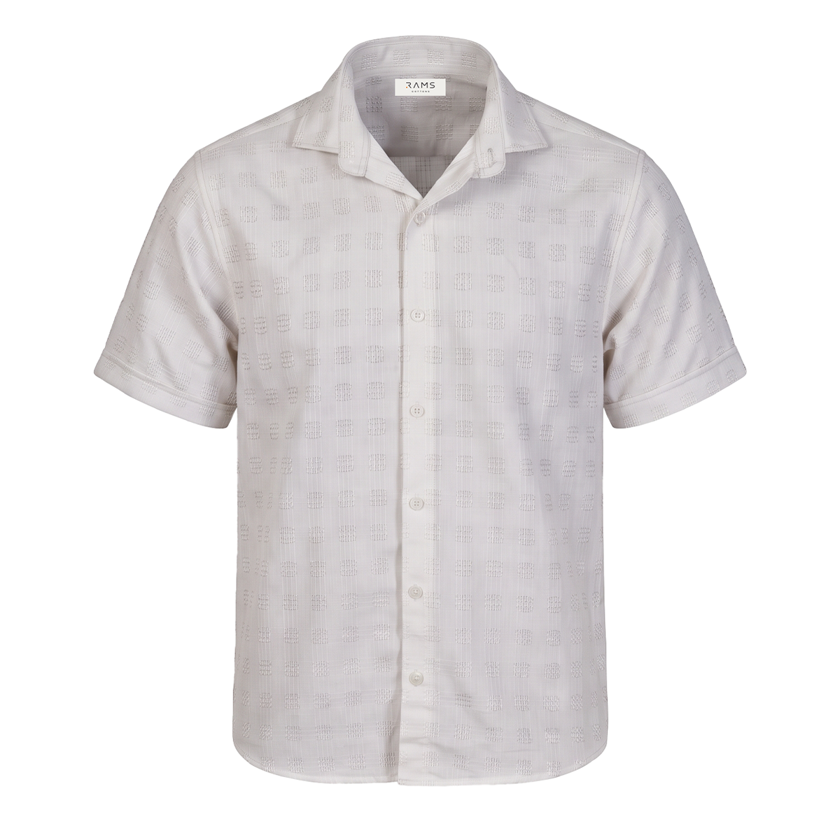 Camisa de hombre blanca con textura en relieve
