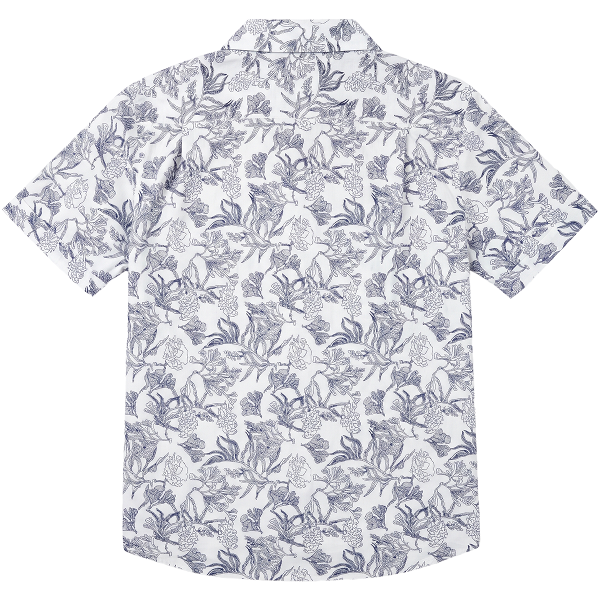 Camisa Floral Line Art Tropical Hombre Manga Corta Casual