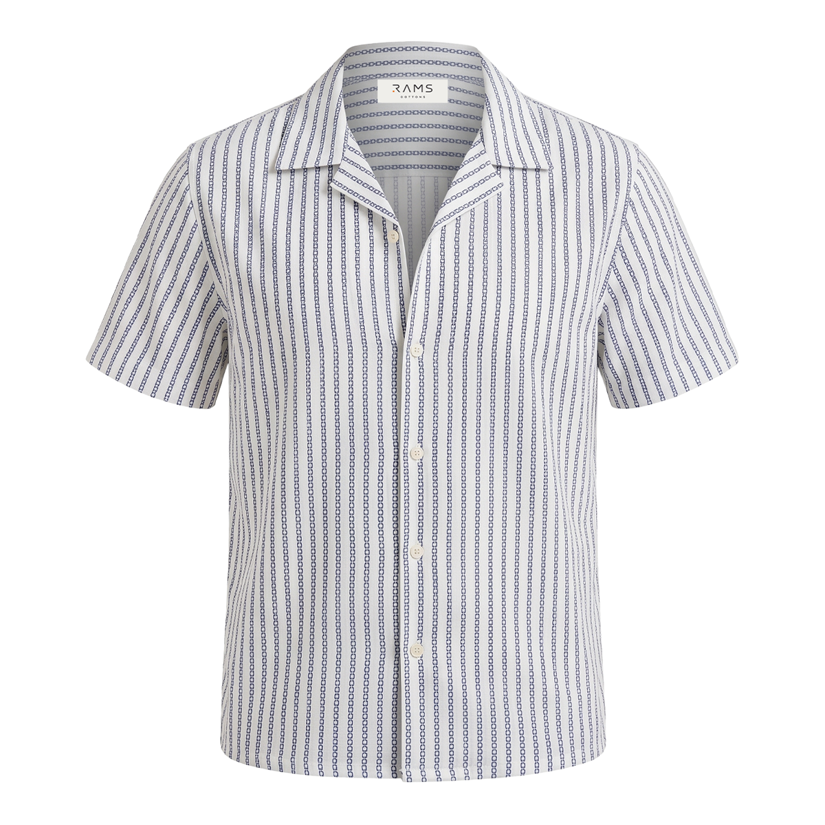 Camisa Estampado Moderno Hombre Corte Loose Fit Cómoda Cuello Resort