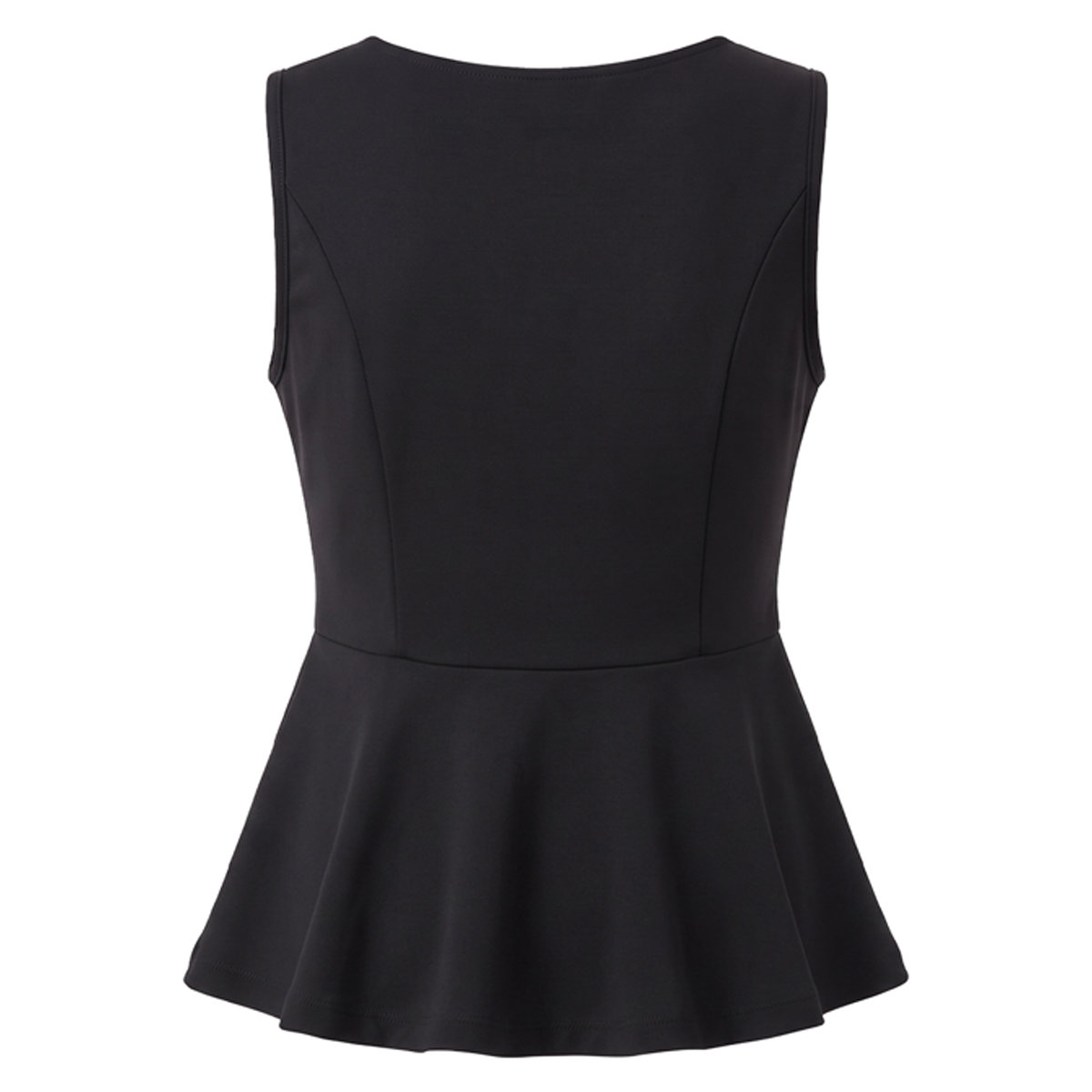 Blusa sin mangas con peplum color negro