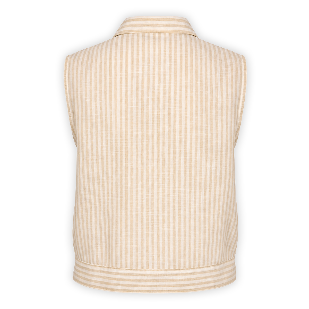 Blusa Mujer Camisera Sisada Con Rayas Verticales Y Bolsillos