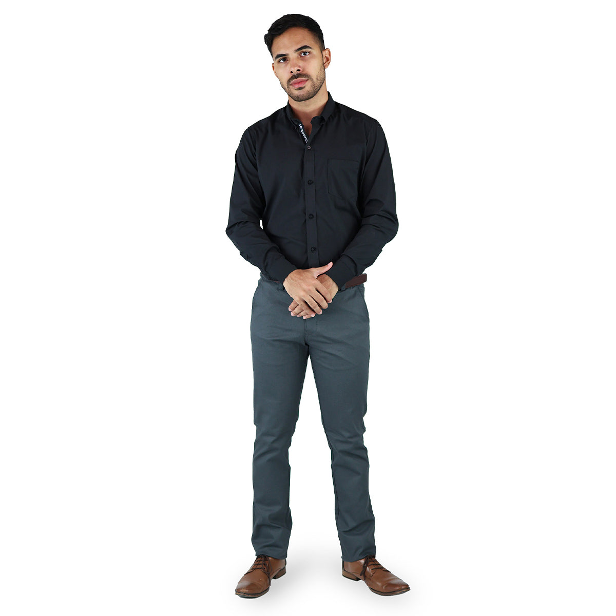 Men's Slim Fit Casual Long Sleeve Dress Shirt
