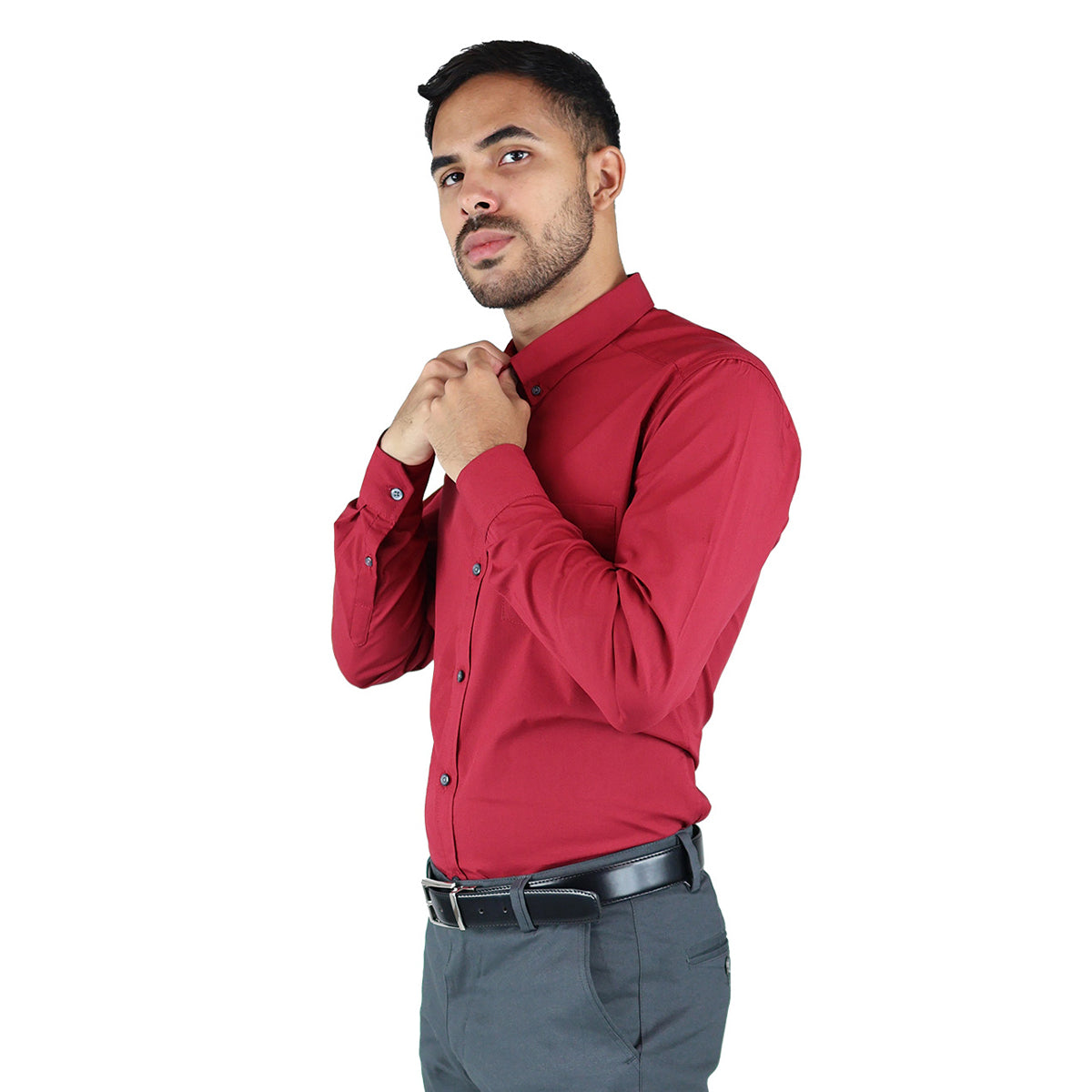 Men's Slim Fit Casual Long Sleeve Dress Shirt