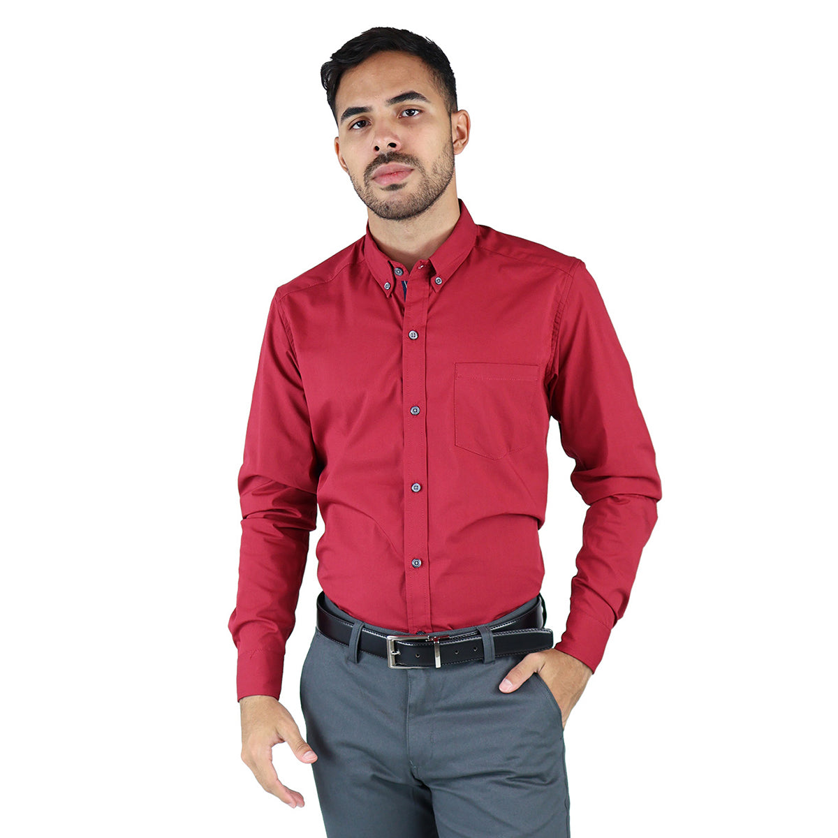 Men's Slim Fit Casual Long Sleeve Dress Shirt