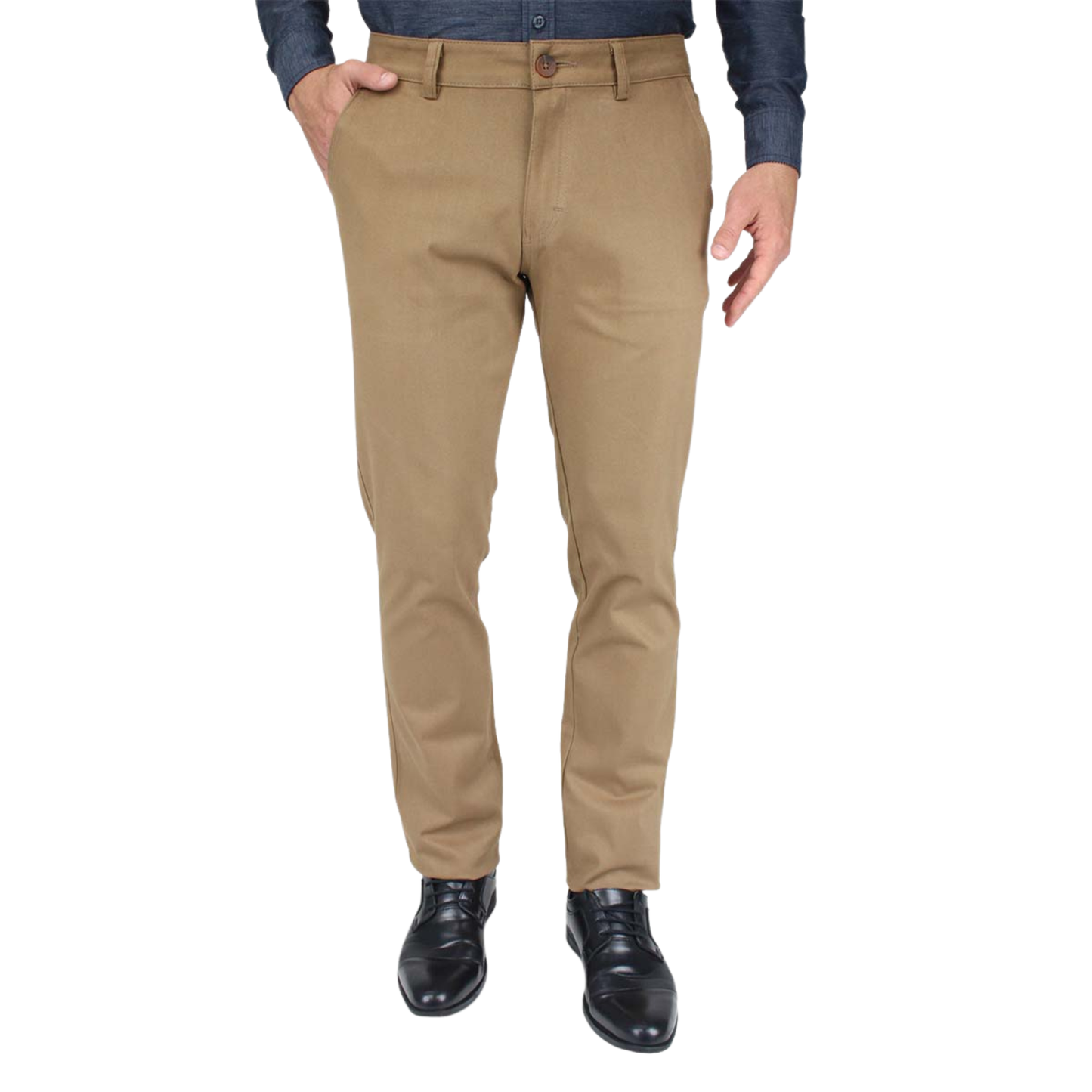Pantalón De Vestir Camel Slim Fit De Algodón Stretch Para Hombre