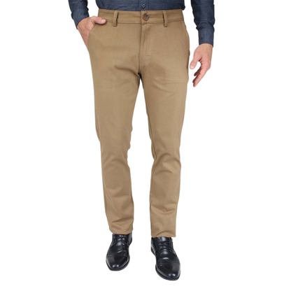 Pantalón De Vestir Camel Slim Fit De Algodón Stretch Para Hombre