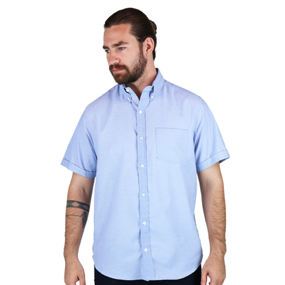 Camisa Manga Corta Corte Regular Con Bolsa Para Caballero