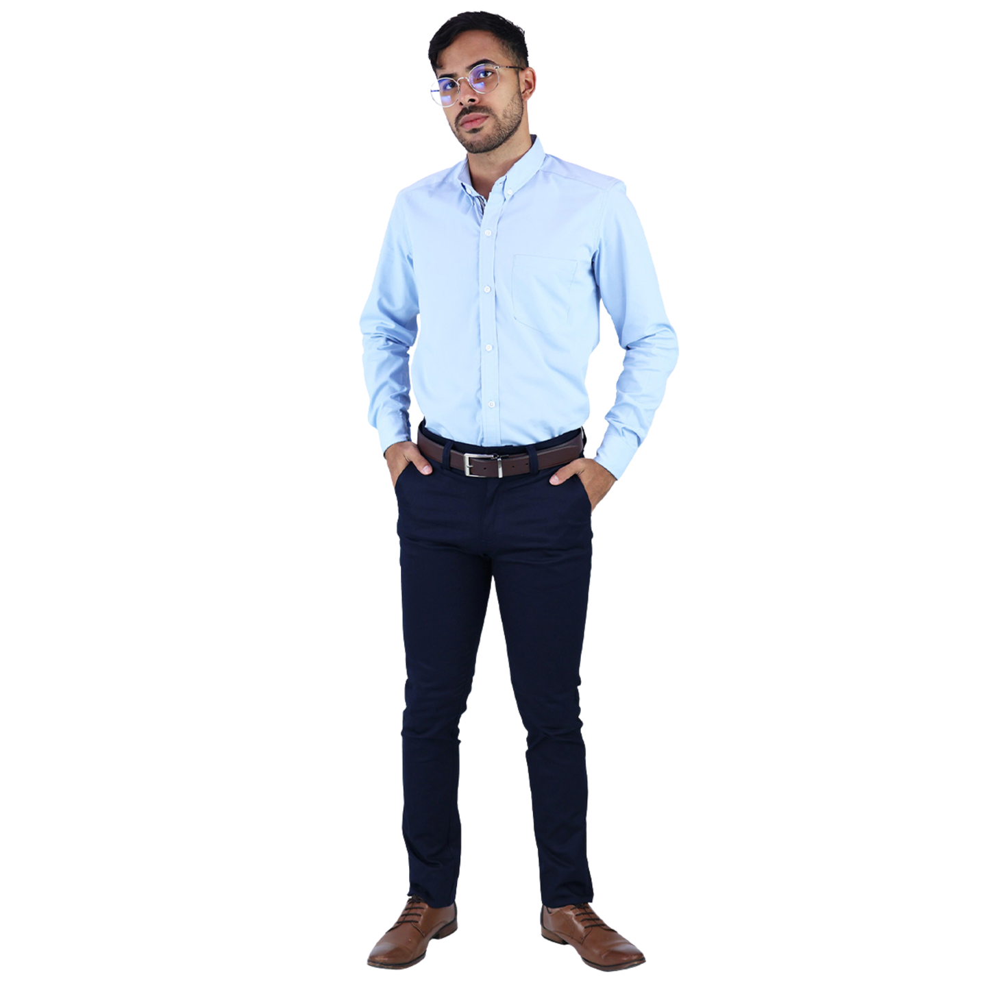 Camisa Manga Larga De Vestir Para Hombre Slim Fit Estilo Casual