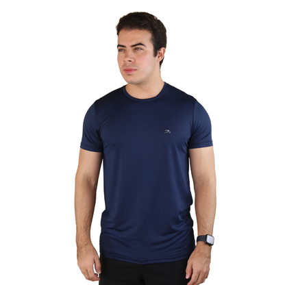 Men's Dry Fit Short-Sleeve Workout T-Shirt Navy Blue