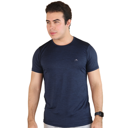 Men's Navy Blue Quick Dry Short Sleeve Athletic T-Shirt