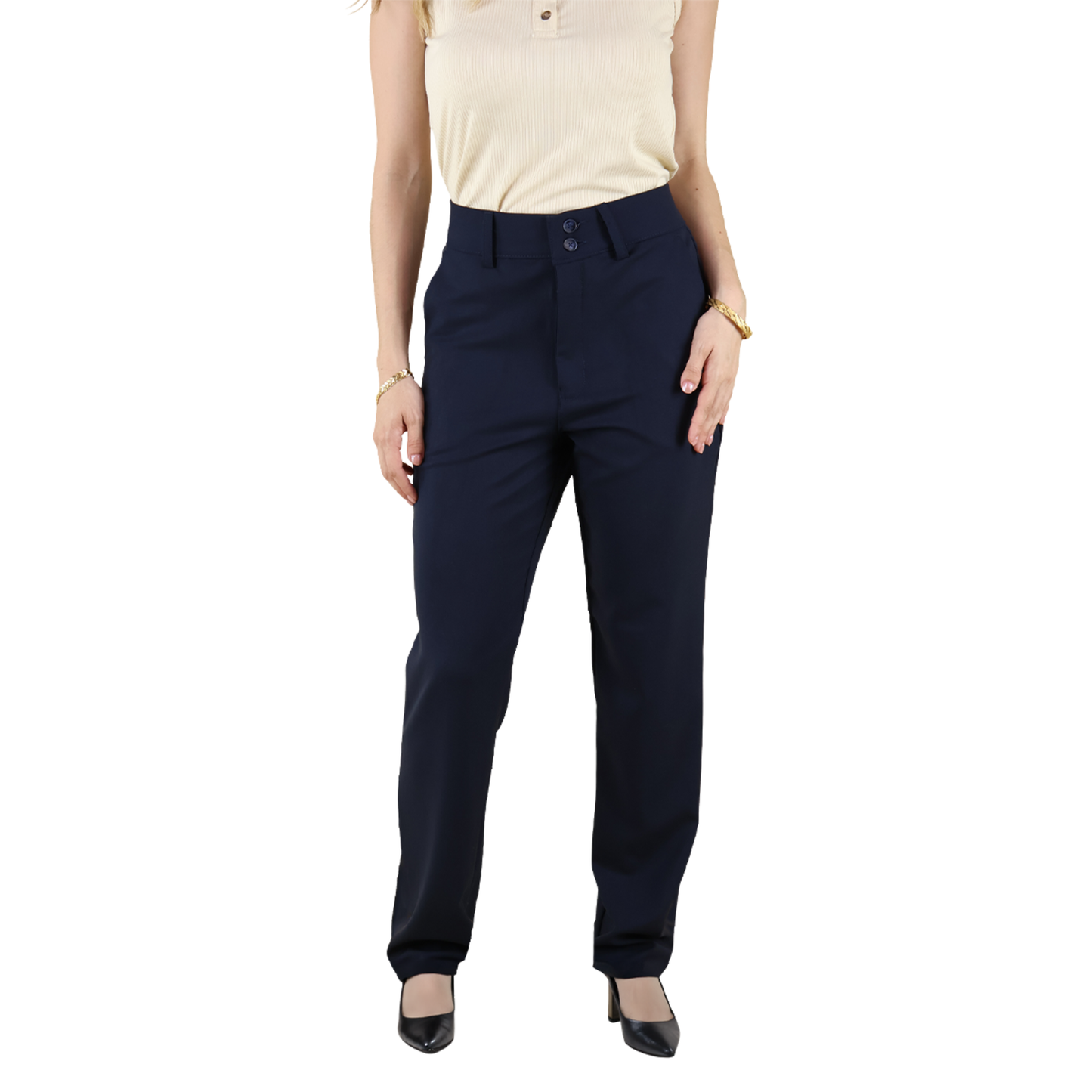 Women's Navy Blue Dress Pants Casual Elegant Youth Fashion