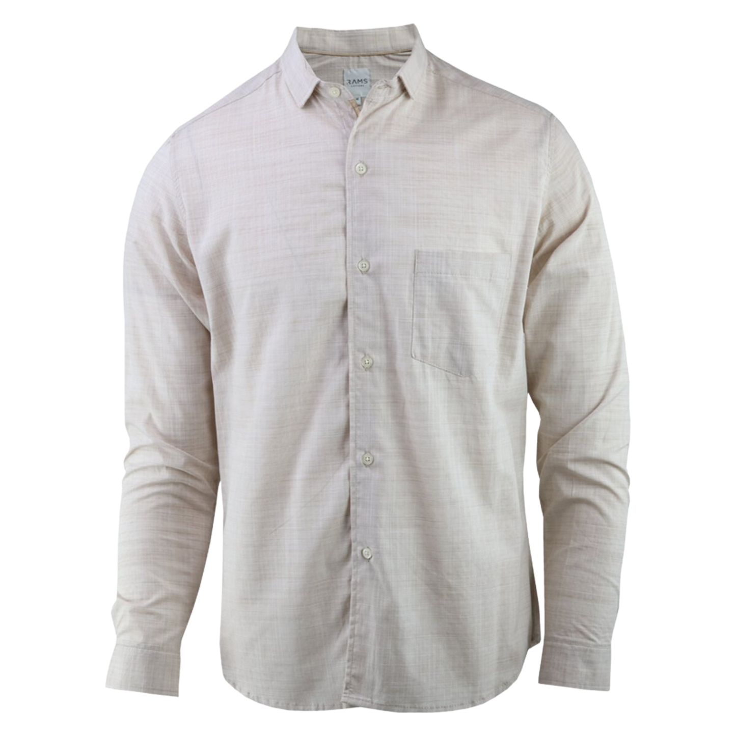 Camisa Slim Fit Manga Larga Color Caqui Para Hombre