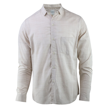 Camisa Slim Fit Manga Larga Color Caqui Para Hombre