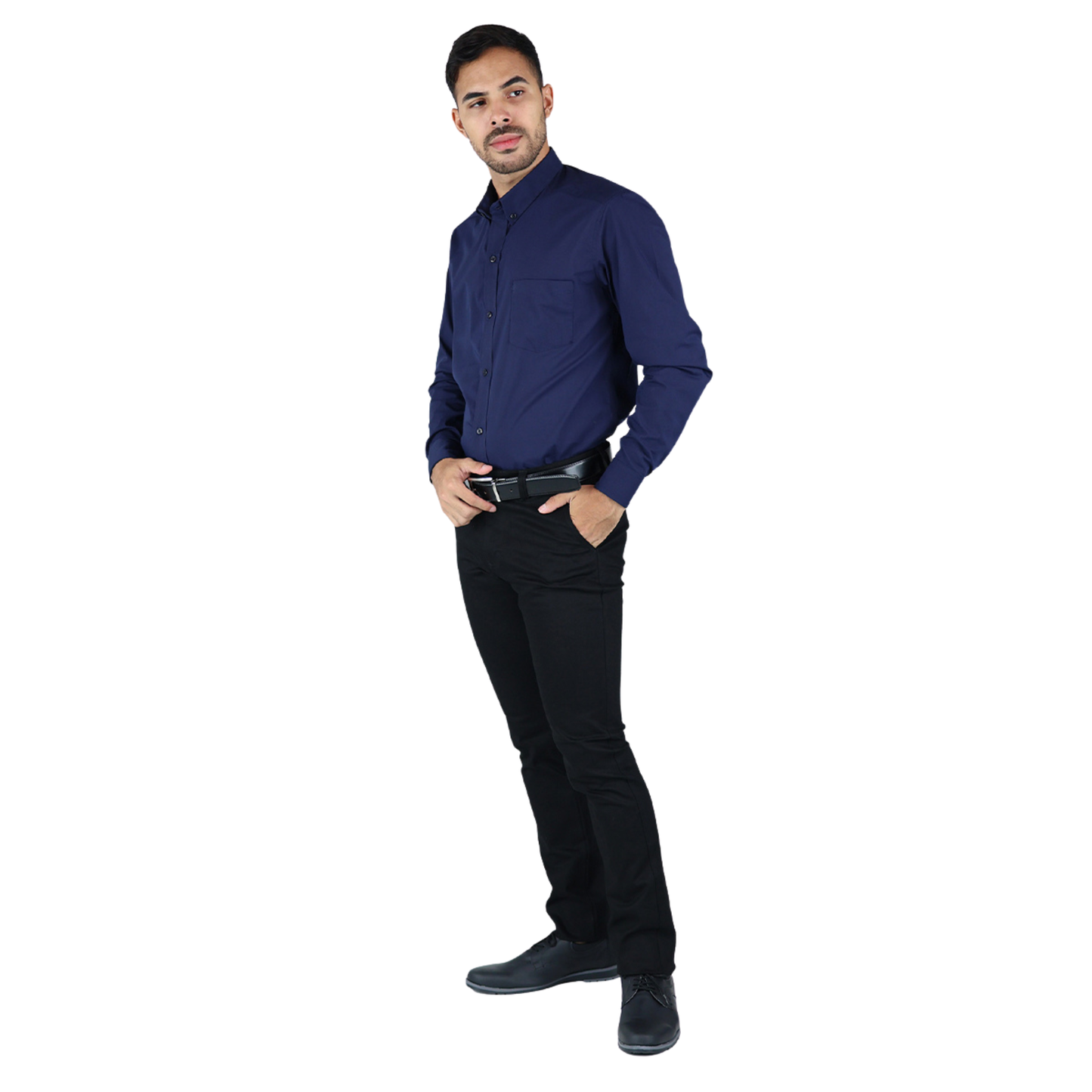 Camisa Manga Larga De Vestir Para Hombre Slim Fit Estilo Casual