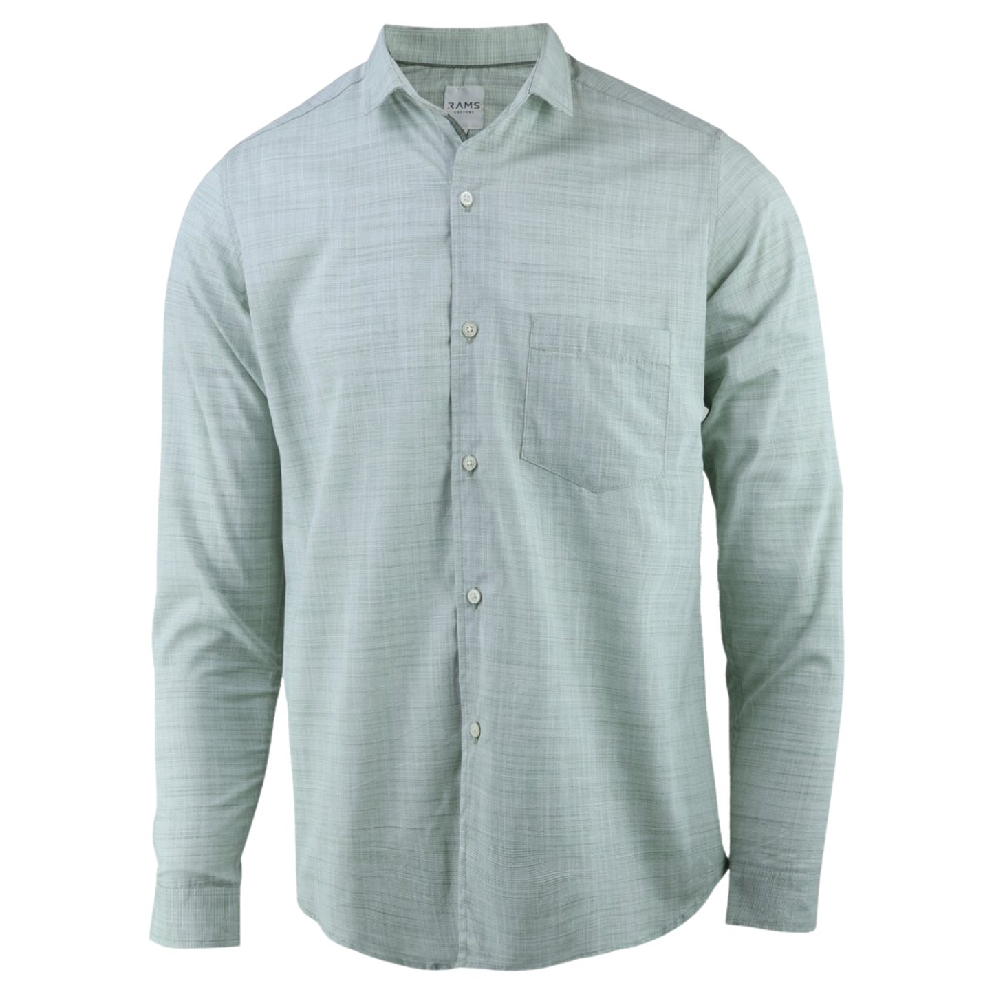 Camisa Elegante Manga Larga Verde Manzana Slim Fit Textura Lino Para Hombre