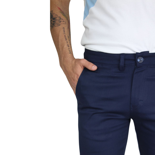 Bermuda Azul Marino De Vestir Slim Fit De Algodón Para Caballero