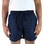Short Textura Lino Azul Marino Cintura Ajustable Con Bolsas Para Caballero