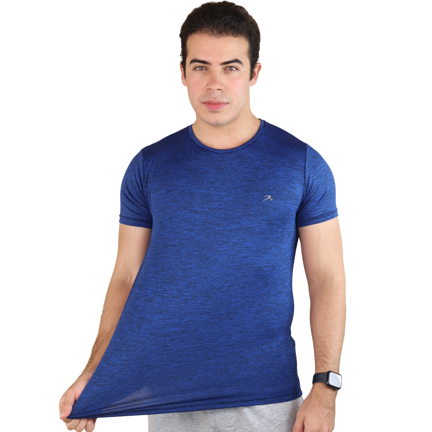 Playera Deportiva Hombre Running Gym Azul Rey Manga Corta