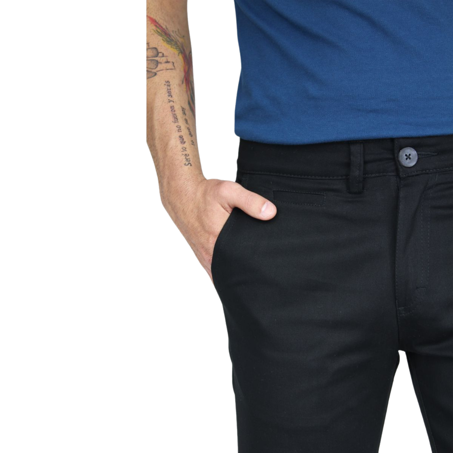 Men's Black Slim Fit Stretch Cotton Bermuda Shorts