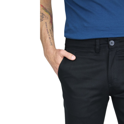 Men's Black Slim Fit Stretch Cotton Bermuda Shorts