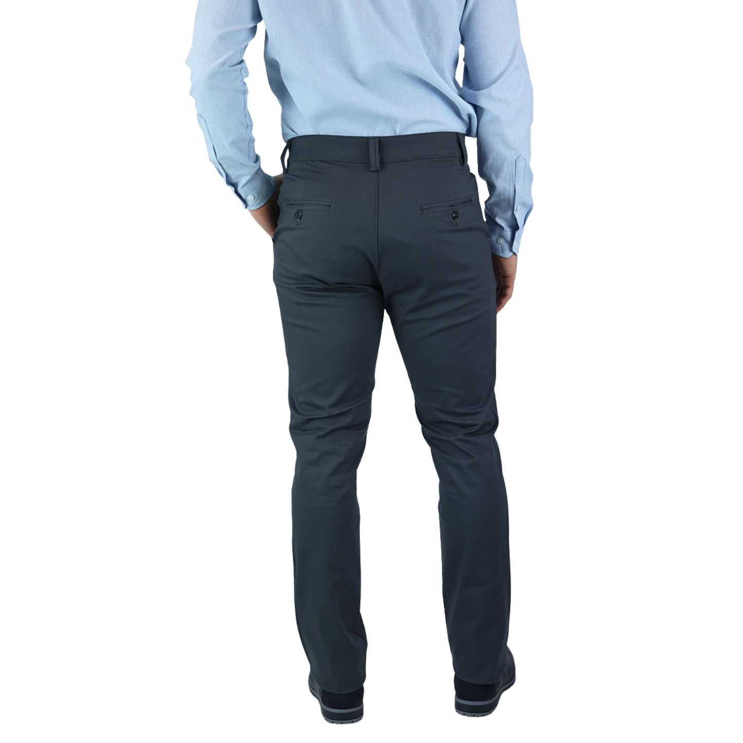 Pantalón Stretch Color Gris Slim Fit De Algodón Para Hombre