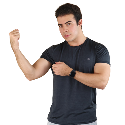 Men's Breathable Short Sleeve Black Heather Performance T-Shirt