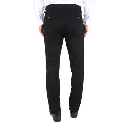 Men's Black Slim Fit Chino Trousers Cotton