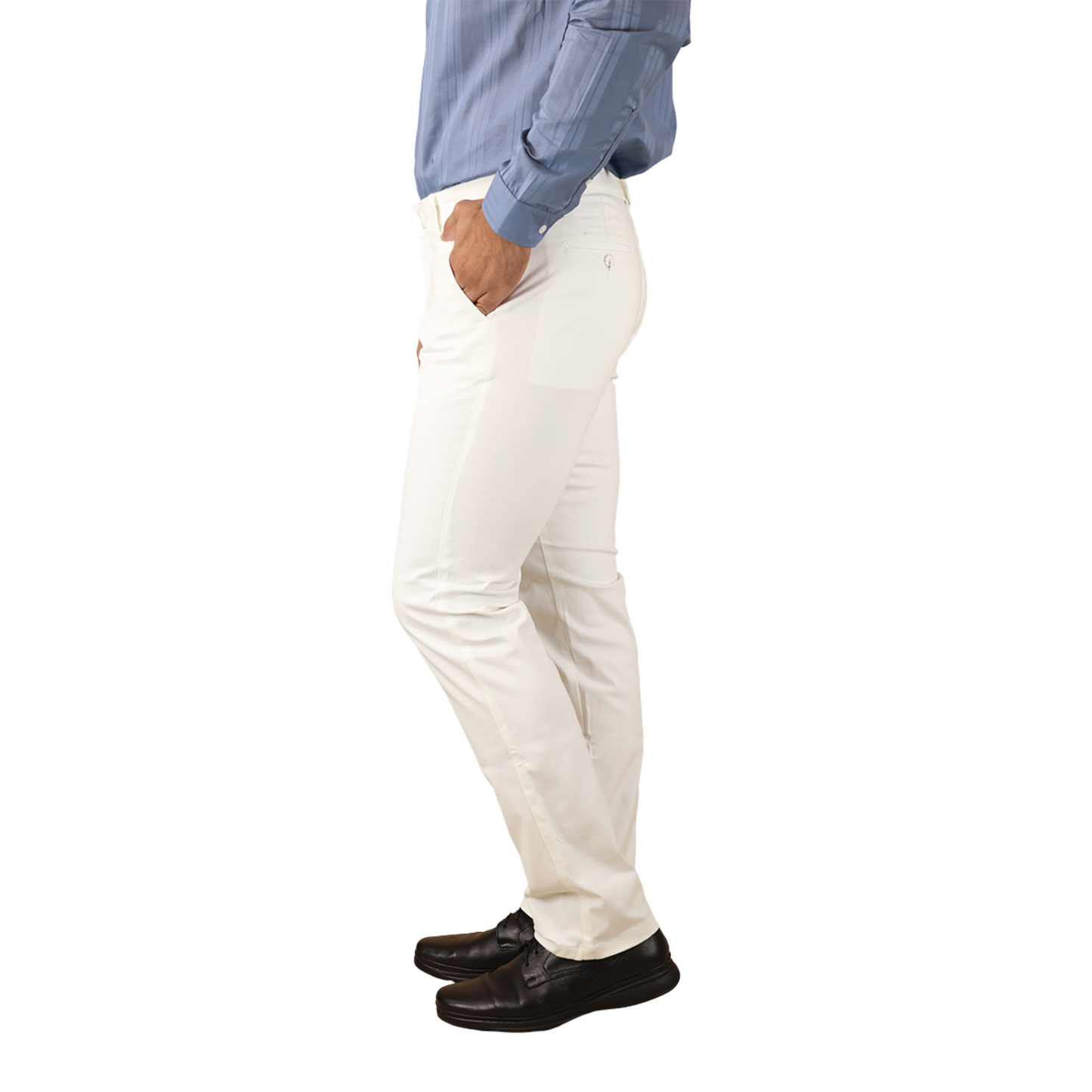 Men's Elegant and Comfortable White Regular Fit Trousers
