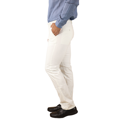 Men's Elegant and Comfortable White Regular Fit Trousers