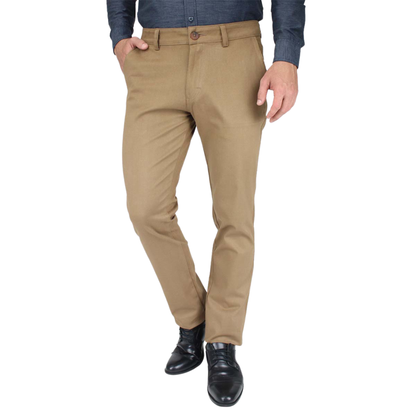 Pantalón De Vestir Camel Slim Fit De Algodón Stretch Para Hombre