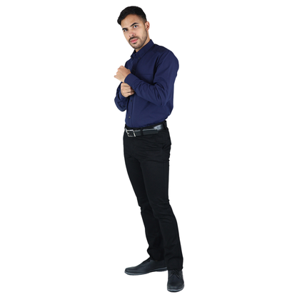 Camisa Manga Larga De Vestir Para Hombre Slim Fit Estilo Casual