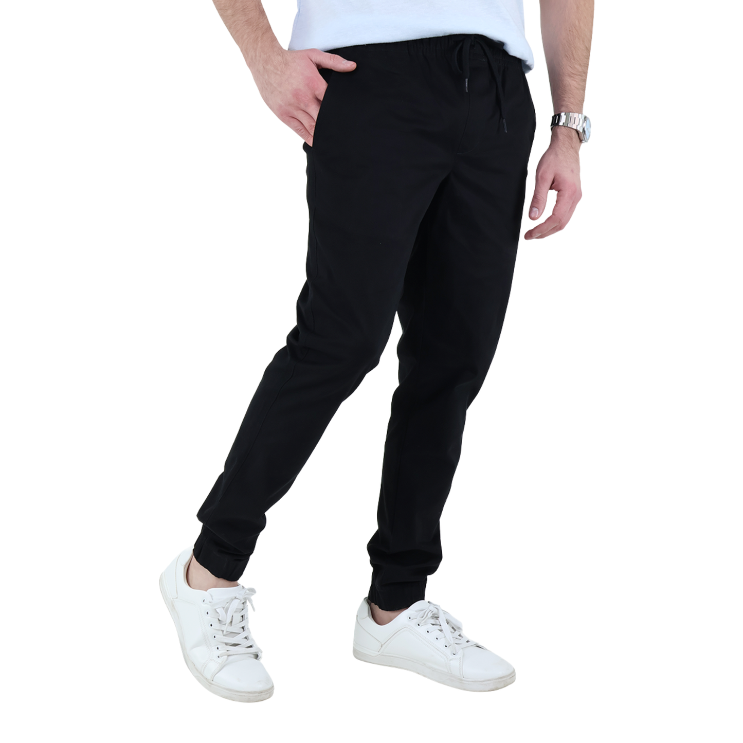 Jogger Negro Para Caballero Casual Cómodo Con Bolsas Y Cintura Ajustable