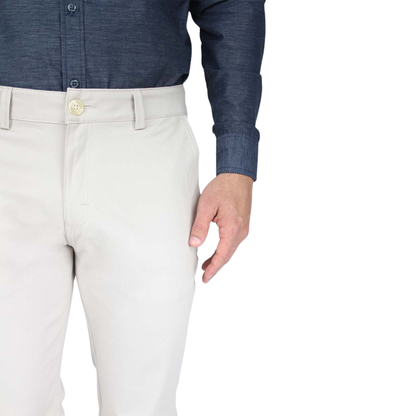 Pantalón Color Arena Stretch Slim Fit De Algodón Para Caballero