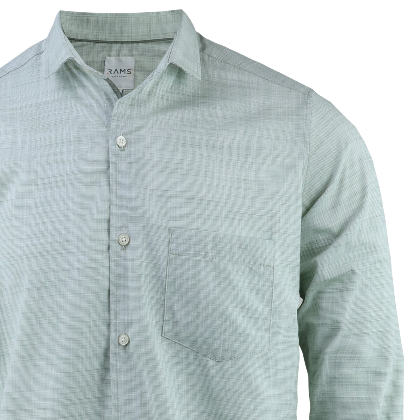 Camisa Elegante Manga Larga Verde Manzana Slim Fit Textura Lino Para Hombre