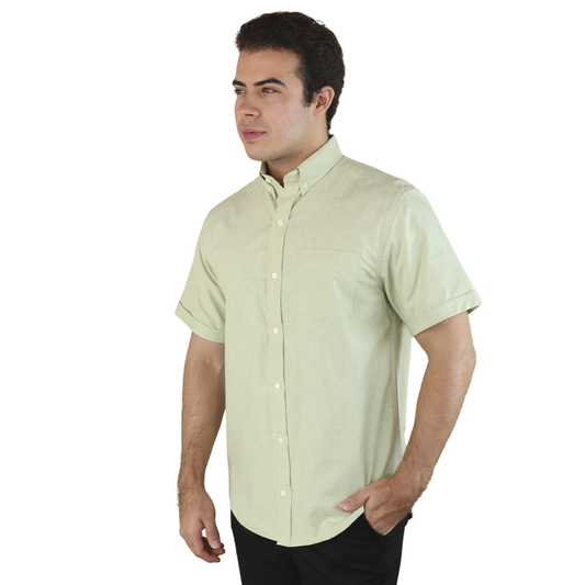 Camisa Manga Corta Corte Regular Con Bolsa Para Caballero