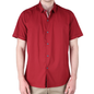 Camisa Básica Roja Slim Fit Hombre Manga Corta Lisa Casual