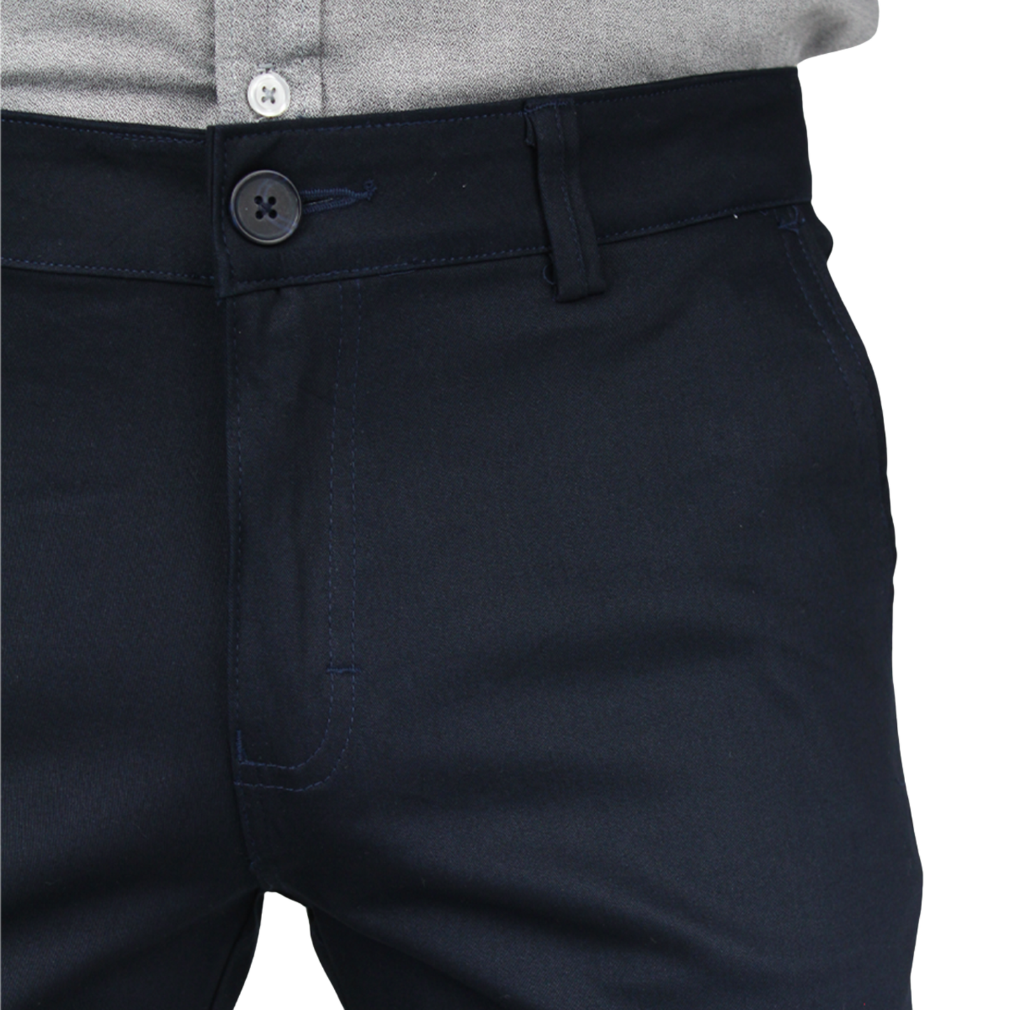 Men's Navy Blue Slim Fit Stretch Dress Pants