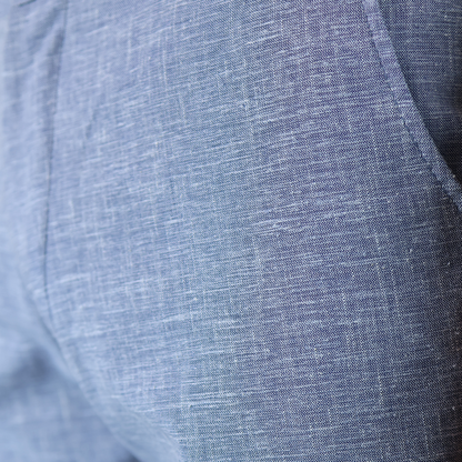 Men's Cool Marl Navy Linen-Look Shorts