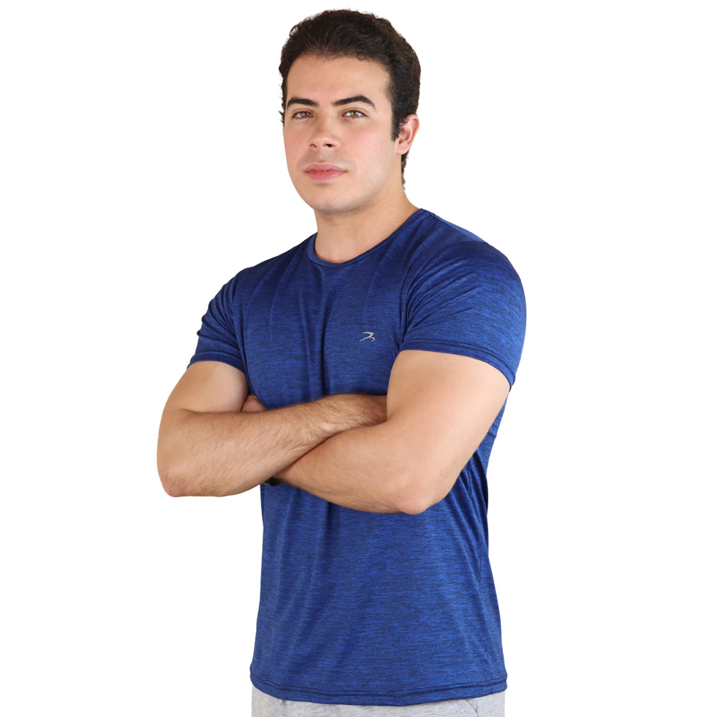 Playera Deportiva Hombre Running Gym Azul Rey Manga Corta