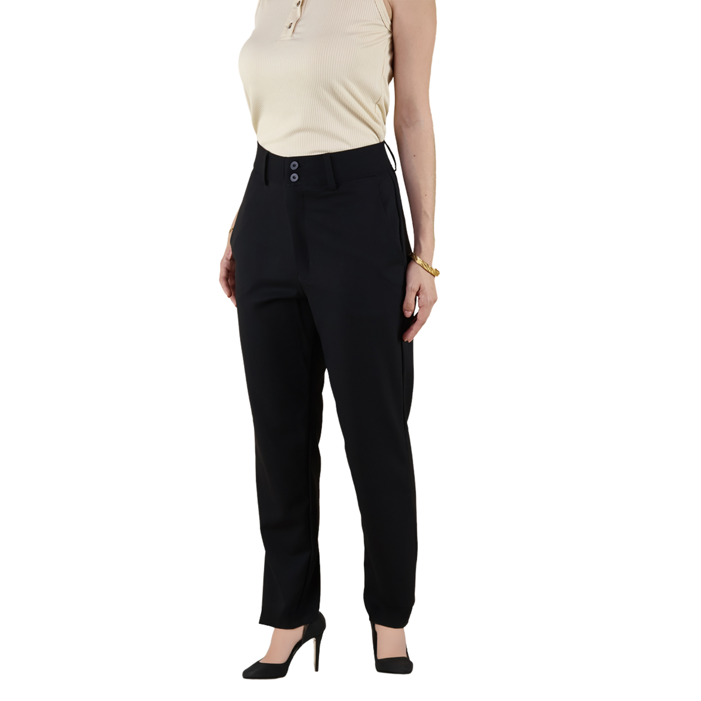 Women's Black Dress Pants Elegant Office Fashion
