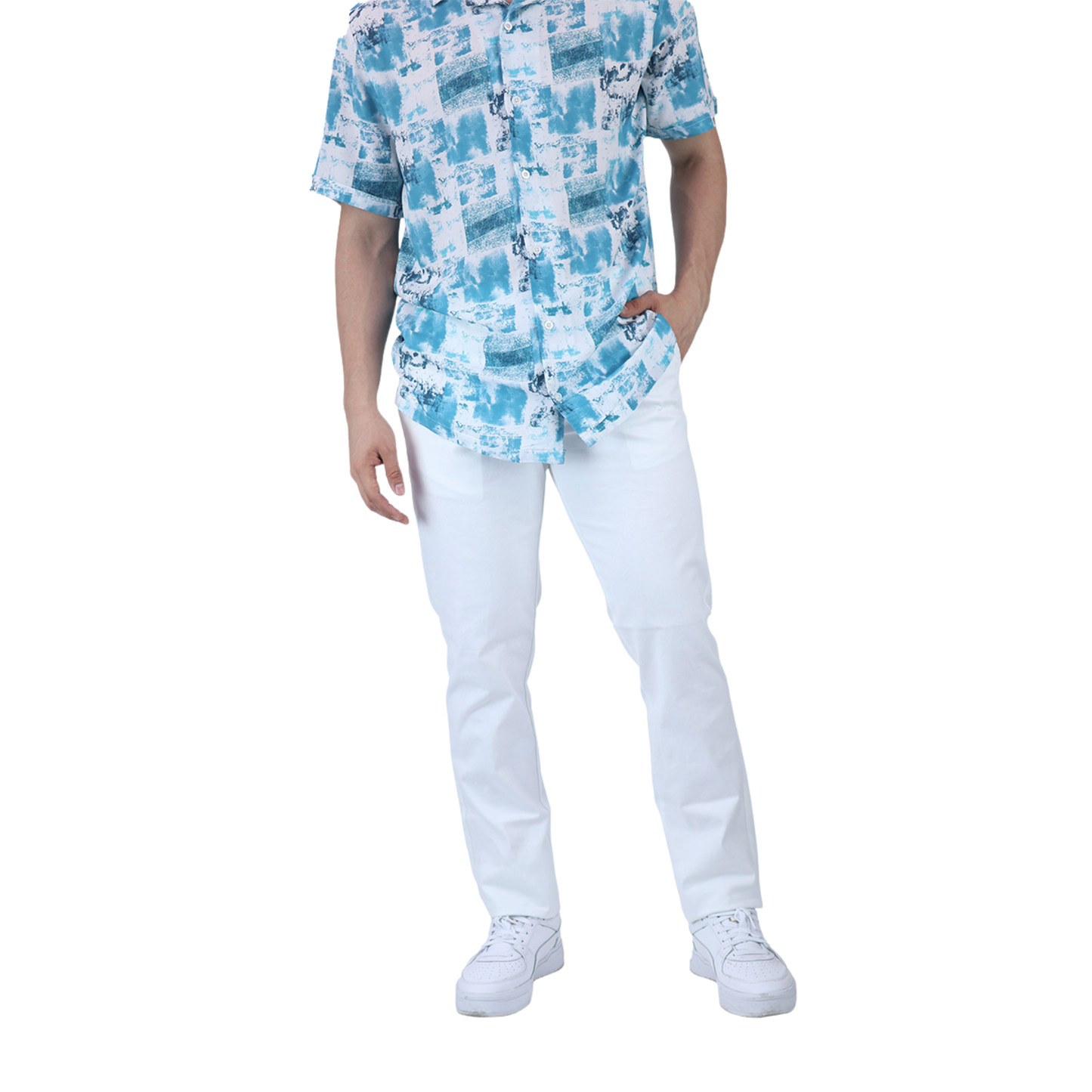 Pantalón Blanco Slim Fit De Gabardina De Algodón Para Caballero